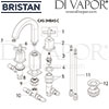 Bristan Casino Cascade 3 Hole Basin Mixer Clicker Waste Tap Spares
